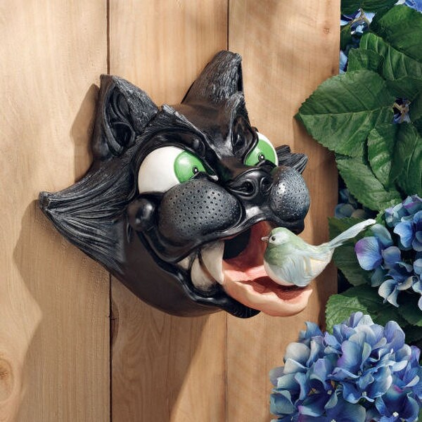 Cat Birdhouse House Sculpture by artist Frederic Levesque